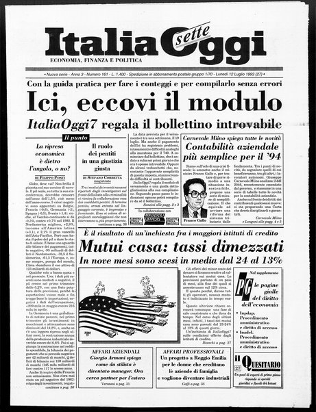 Italia oggi : quotidiano di economia finanza e politica